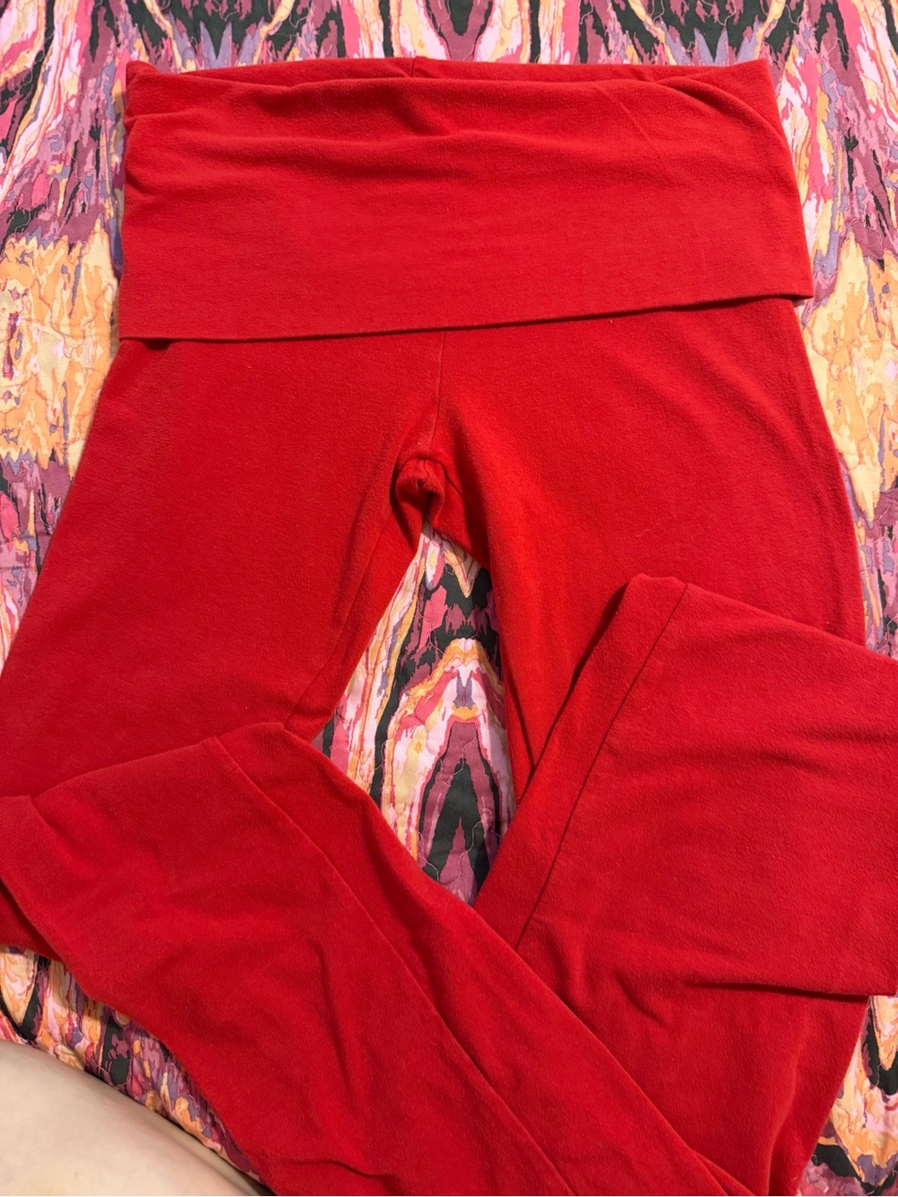 SKIMS Bright Red Fold-Over Waist Leggings